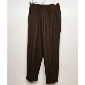 Covington Woman's Brown Petite Dress Pants Size 4P With Elastic Waistband
